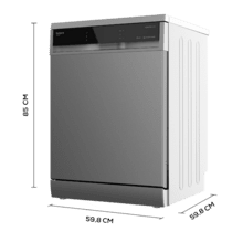 Lave-vaisselle 60 cm Bolero Aguazero 6600 Inox. Faible consommation, 14 couverts, 8 programmes, 44 dB avec mode Confort Wash, filtre antibactérien, système BWS, en acier inoxydable.