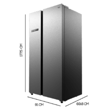 Bolero CoolMarket SBS 592 Inox. Frigorífico Americano 2 Puertas, 592 Litros, 177,5 cm de Alto y 91 cm de Ancho, Bajo Consumo, Motor Inverter, No Frost, Congelación Ultrarrápida