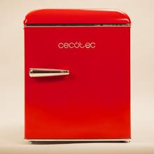 Bolero CoolMarket TT Origin 45 Red E Mini refrigerador de mesa retrô vermelho, 55cm de altura e 44,7cm de largura com capacidade de 45L, classe energética E, Icebox e alça cromada.