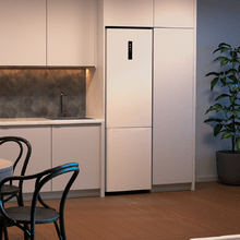 Bolero CoolMarket Combi 322 White D Frigorífico Combi White con 322 litros de capacidad, 185 de alto y 60 cm de ancho, con motor inverter y clase D. Con sistema Multi Air flow, Total No Frost y 2 cajones para los productos frescos.