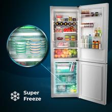 Bolero CoolMarket Combi 322 White D Frigorífico Combi White con 322 litros de capacidad, 185 de alto y 60 cm de ancho, con motor inverter y clase D. Con sistema Multi Air flow, Total No Frost y 2 cajones para los productos frescos.