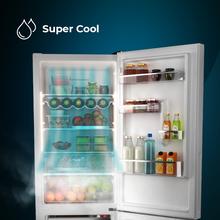 Bolero CoolMarket Combi 322 White D Frigorífico Combi White con 322 litros de capacidad, 185 de alto y 60 cm de ancho, con motor inverter y clase D. Con sistema Multi Air flow, Total No Frost y 2 cajones para los productos frescos.