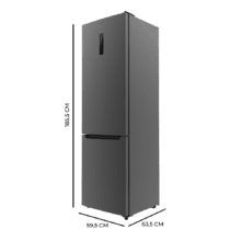 Bolero CoolMarket Combi 322 Dark D Frigorífico Combi Dark com uma capacidade de 322 litros, 185 cm de altura, 60 cm de largura, Motor Inverter e classe D. Com sistema Multi Air Flow, Total No Frost e 2 gavetas para produtos frescos.