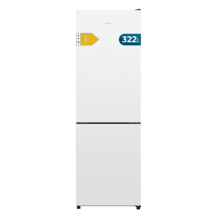 Bolero CoolMarket Combi 322 White E Frigorífico Combi White con 322 litros de capacidad, 185 cm de alto, 60 cm de ancho y clase E. Con sistema Multi Air Flow, Total No Frost y 2 cajones para los productos frescos.