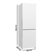Bolero CoolMarket Combi 322 White E Réfrigérateur Combi White d'une capacité de 322 litres, 185 cm de hauteur, 60 cm de largeur et classe E. Avec système Multi Air Flow, Total No Frost et 2 tiroirs pour produits frais.