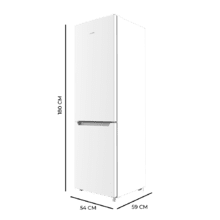 Bolero CoolMarket Combi 250 White E Frigorífico Combi White com uma capacidade de 250 litros, 180cm de altura, 55 cm de largura e classe E. Com sistema Multi AirFlow, Total No Frost e 2 gavetas para produtos frescos.