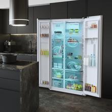 Bolero CoolMarket SBS 559 Inox D Frigorífico americano con 559 litros de capacidad, 177x91 cm, Clase D, NoFrost, Compresor Inverter, Dispensador de Agua con depósito, Display en puerta, Fast Freezing, Modo Smart, MultiAirFlow