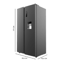 Bolero CoolMarket SBS 559 Dark E Frigorífico Americano Side by Side Dark com 559 l de capacidade, 177 cm de altura e 90 cm de largura, classe E, com sistema Multi Air Flow, Total No Frost, Motor Inverter Plus.