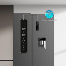 Bolero CoolMarket SBS 559 Dark E Frigorífico americano con 559 litros de capacidad, 177x91 cm, Clase E, NoFrost, Compresor Inverter, Dispensador de Agua con depósito, Display en puerta, Fast Freezing, Modo Smart, MultiAirFlow
