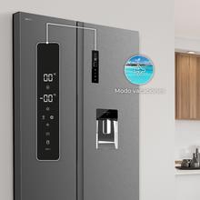 Bolero CoolMarket SBS 559 Dark D Frigorífico americano con 559 litros de capacidad, 177x91 cm, Clase D, NoFrost, Compresor Inverter, Dispensador de Agua con depósito, Display en puerta, Fast Freezing, Modo Smart, MultiAirFlow