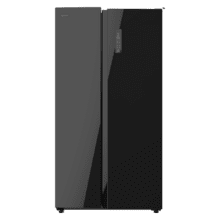 Bolero CoolMarket SBS 559 Glass E Frigorífico americano con 559 litros de capacidad, Puertas de Cristal Negro, 177x91 cm, Clase E, NoFrost, Compresor Inverter, Dispensador de Agua con depósito, Display en puerta, Fast Freezing, Modo Smart, MultiAirFlow