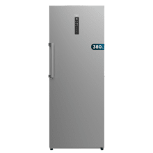 Bolero CoolMarket UF 380 inox D Congelador vertical convertible a frigorífico con capacidad de 380 Litros, 185.5cm de alto y 71cm de ancho, compresor inverter de bajo consumo, display en puerta, acabado inox, NoFrost, clase energética D