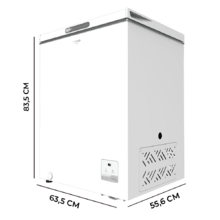 Bolero CoolMarket Chest 142 white E Congelador horizontal white con capacidad 142 litros, control electrónico, clase E, motor inverter plus, display, convertible a frigorífico.