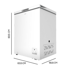 Bolero CoolMarket Chest 142 white E Congelador horizontal branco com 142 litros de capacidade, controlo eletrónico, classe E, motor inverter plus, ecrã, transformável em frigorífico.