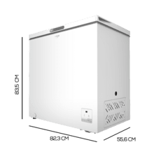 Bolero CoolMarket Chest 199 white E Congelador horizontal white con capacidad 199 litros, control electrónico, clase E, motor inverter plus, display, convertible a frigorífico.