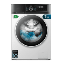 Bolero Dresscode 7500 Inverter A Lavadora de 7 kg de capacidad blanca y 1400 rpm, Motor Inverter Plus, SteamMax, Drum Clean, Allergy Care, Pearl Drum, Delay Start, Stop&Go, display LED y acabados cromados, programa ECO y KidLock