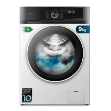 Bolero DressCode 9500 Inverter A Lavadora de carga frontal  de 9 Kg blanca, 1400 rpm, Motor Inverter Plus, SteamMax, Drum Clean, Allergy Care, Pearl Drum, Delay Start, Stop&Go, display LED y acabados cromados, programa ECO y KidLock