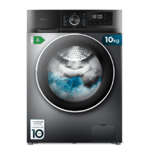 Bolero DressCode 10500 Inverter Steel A Lavadora de 10 Kg Steel, 1400 rpm, Motor Inverter Plus, SteamMax, Drum Clean, Allergy Care, Pearl Drum, Delay Start, Stop&Go, display LED y acabados cromados, programa ECO y KidLock