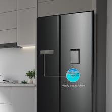 Bolero CoolMarket SBS 592 WD Dark E American Side by Side Geladeira Dark com 588 litros de capacidade, dispensador de água, 177,5 cm de altura e 69,8 cm de largura, classe E, com sistema Multi Air Flow, Total Nofrost, Fast Cooling e Fast Freezing.