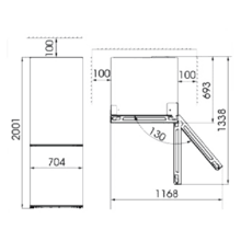 Bolero CoolMarket Combi 495 Dark E Frigorífico combi Dark com 495 l de capacidade, 200 cm de altura e 70 cm de largura, classe E, com sistema Multi Air Flow, Total No Frost, Motor Inverter Plus.