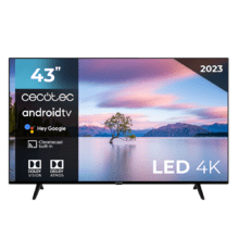 Smart TV de 43" TV Cecotec A1 series ALU10043. Televisores LED, Resolución 4K UHD, Sistema Operativo Android TV, Diseño Frameless, MEMC, Dolby Vision y Dolby Atmos, HDR10