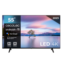 Smart TV 55" TV Cecotec serie A1 ALU10055. TV LED, risoluzione 4K UHD, sistema operativo Android TV, design frameless, MEMC, Dolby Vision e Dolby Atmos, HDR10.