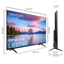 Smart TV de 65' TV Cecotec A1 series ALU10165. Televisões LED