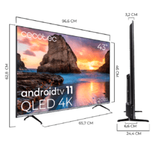 Smart TV de 43' TV Cecotec V1 series VQU10043. Televisões QLED