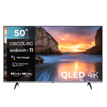 TV Cecotec V1 series VQU10050. Smart TV de 50" Televisores QLED, Resolución 4K UHD, Sistema Operativo Android TV, Diseño Frameless, MEMC, Dolby Vision y Dolby Atmos.