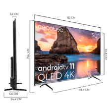 Smart TV de 50' TV Cecotec V1 series VQU10050. Televisões QLED