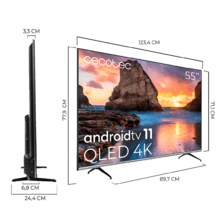 TV Cecotec V1 series VQU10055.Smart TV de 55" Televisores QLED, Resolución 4K UHD, Sistema Operativo Android TV, Diseño Frameless, MEMC, Dolby Vision y Dolby Atmos.