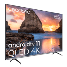 TV Cecotec V1 series VQU10065. Smart TV de 65" Televisores QLED, Resolución 4K UHD, Sistema Operativo Android TV, Diseño Frameless, MEMC, Dolby Vision y Dolby Atmos.