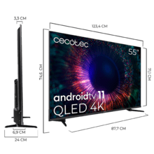 Smart TV de 55' TV Cecotec V1 series VQU11055+. Televisões QLED