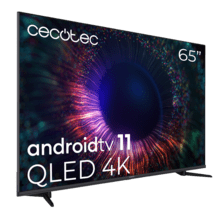 TV Cecotec V1+ series VQU11065+. Smart TV de 65" Televisores QLED, Resolución 4K UHD, Sistema Operativo Android TV, Diseño Frameless, MEMC, Dolby Vision y Atmos, Subwoofer, HDR10