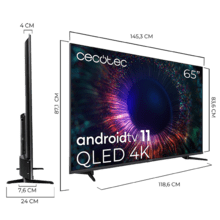 Smart TV de 65' TV Cecotec V1 series VQU11065+. Televisões QLED