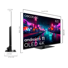 TV OLED de 65" com resolução 4K UHD e sistema operativo Android TV 11.