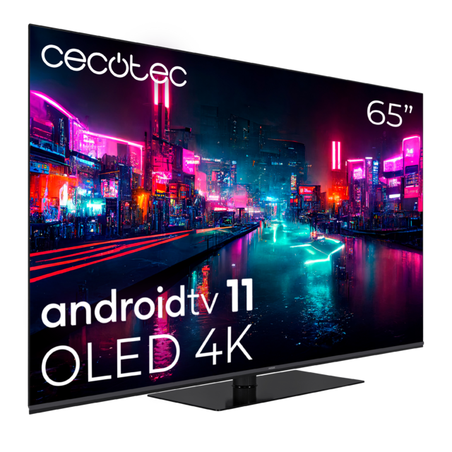 TV OLED de 65" com resolução 4K UHD e sistema operativo Android TV 11.