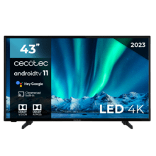 TV Cecotec A series ALU00043. Smart TV de 43” Televisión LED con resolución UHD y sistema operativo Android TV
