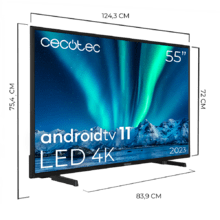 Smart TV 55" TV Cecotec serie A ALU00055. TV LED con risoluzione UHD e sistema operativo Android TV