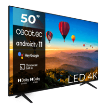 Téléviseur LED 50" Cecotec série A1 ALU10050S avec résolution 4K UHD et système d'exploitation Android TV