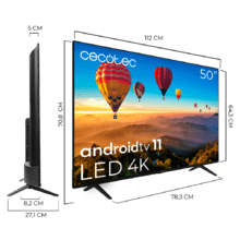 Téléviseur LED 50" Cecotec série A1 ALU10050S avec résolution 4K UHD et système d'exploitation Android TV