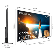 TV Cecotec V1 series VQU10050S QLED 50” com resolução 4K UHD e sistema operativo Android TV