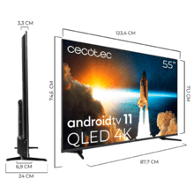 Televisión TV Cecotec V1+ series VQU11055+S QLED 55” con resolución 4K UHD y sistema operativo Android TV