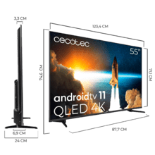 Cecotec TV V1+ Serie VQU11055+S QLED 55" TV mit 4K UHD Auflösung und Android TV OS