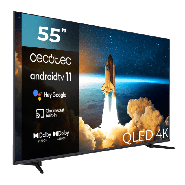 Cecotec TV V1+ Serie VQU11055+S QLED 55" TV mit 4K UHD Auflösung und Android TV OS