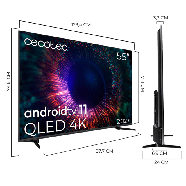 TV Cecotec V1+ series VQU11055+S TV QLED da 55" con risoluzione 4K UHD e sistema operativo Android TV