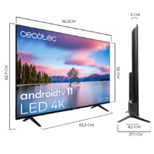 TV LED de 43" TV Cecotec A1 series ALU10043S com resolução 4K UHD e sistema operativo de Android TV.