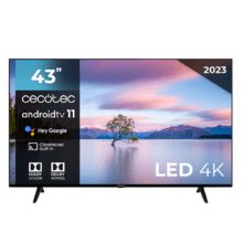 TV LED de 43" TV Cecotec A1 series ALU10043S com resolução 4K UHD e sistema operativo de Android TV.