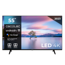 TV LED de 55" TV Cecotec A1 series ALU10055S com resolução 4K UHD e sistema operativo de Android TV.