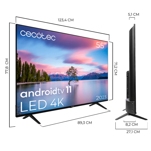 Medidas TV Cecotec A1 Series ALU10055S 55 pulgadas